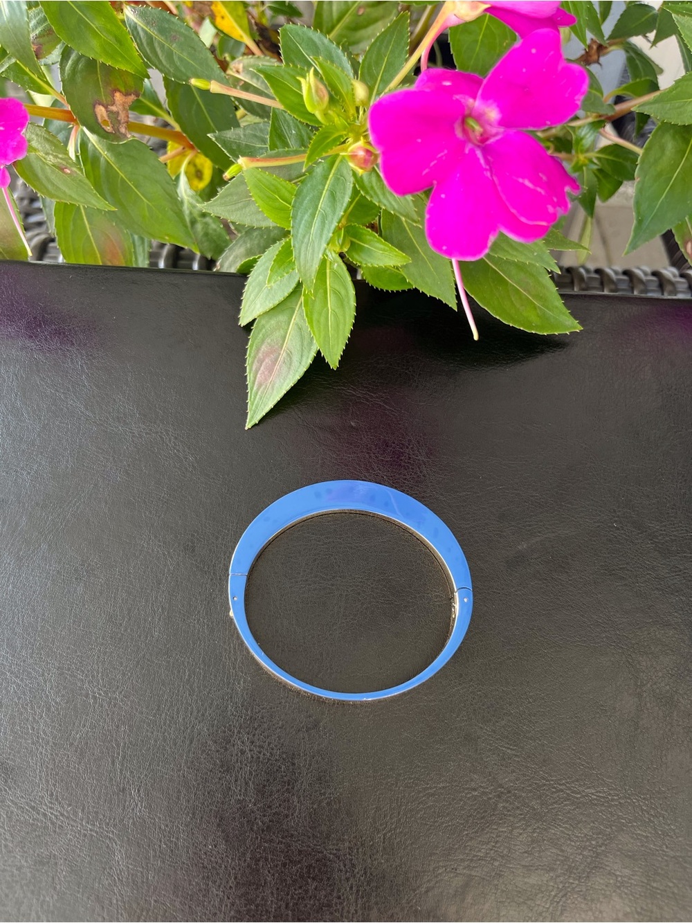 henri bendel Blue Enamel Slim Bangle Bracelet